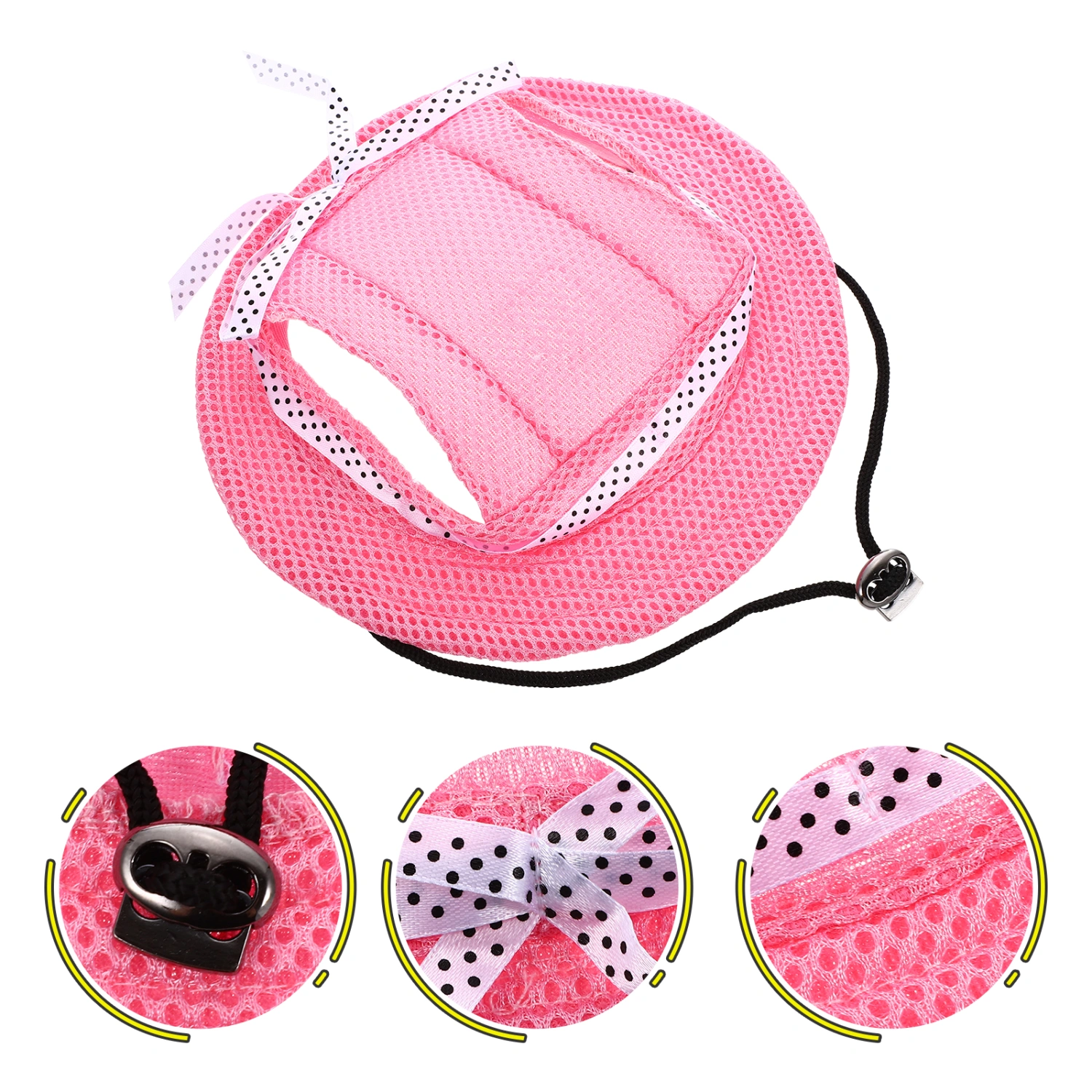 Pet Baseball Dog Cat Outdoor Sunbonnet with Ear Holes Adjustable Stripe