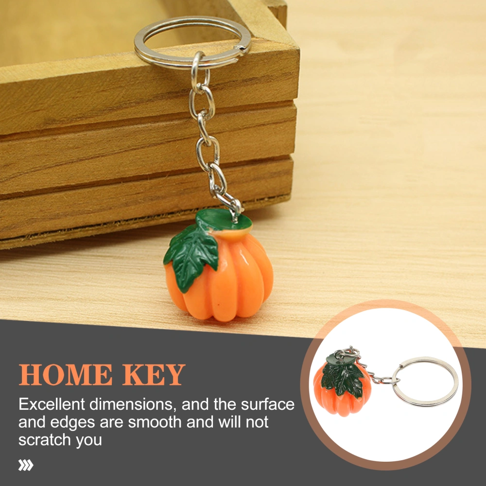 10Pcs Simulation Pumpkin Keychains Bag Hanging Ornament Halloween Pumpkin Key Ring