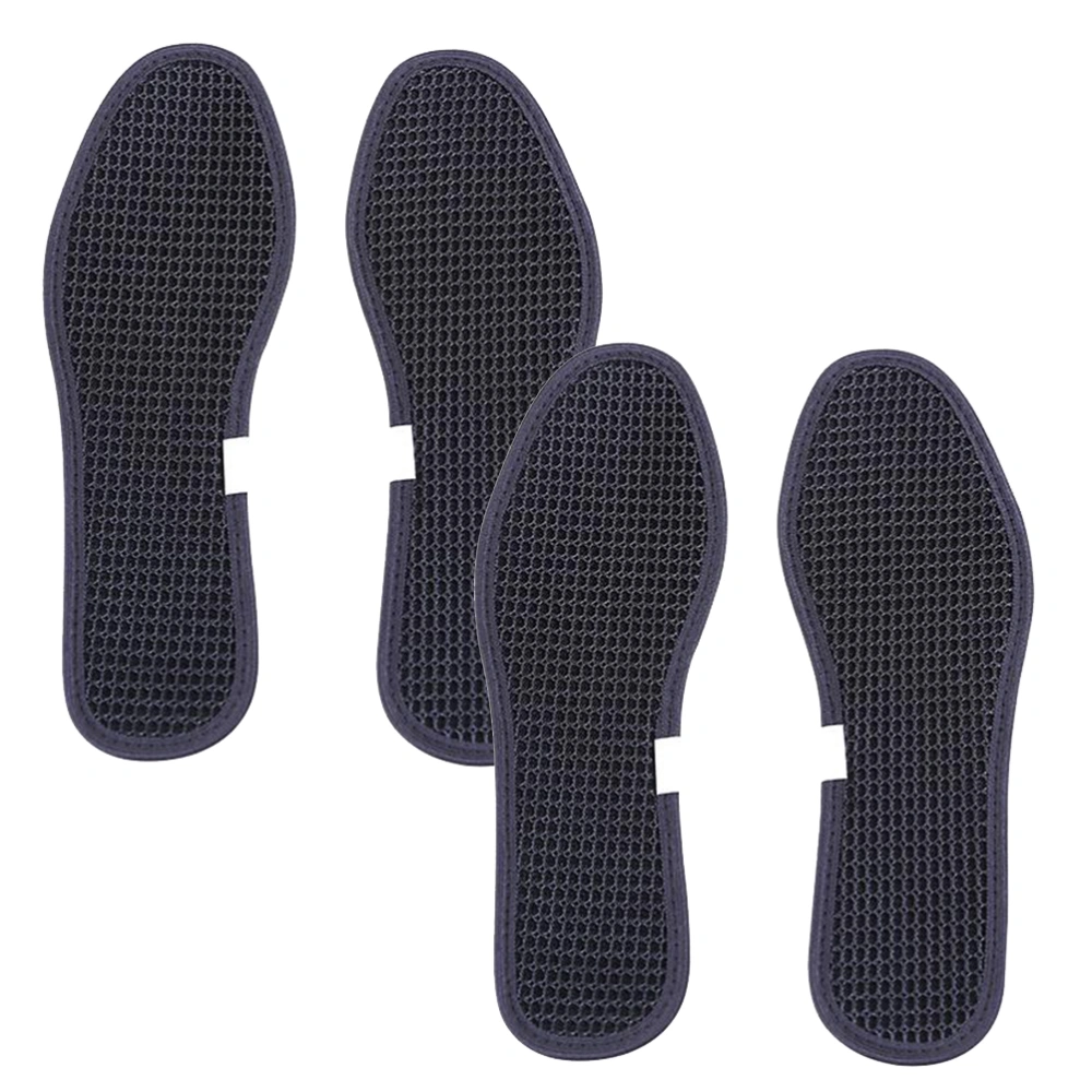 2 Pairs of Deodorant Shoe Pads Bamboo Charcoal Insoles Foot Care Insoles Shoes Cushion Size 45 Black