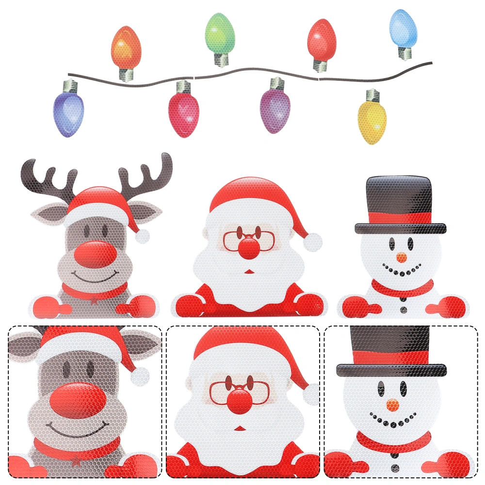 1 Set Xmas Car Sticker Fridge Bulb Shaped Decals Fridge Magnetic Stickers