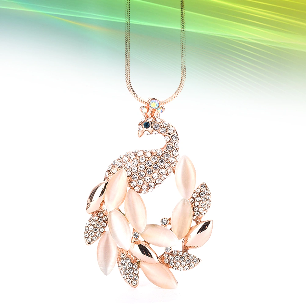 1pc Fashion Necklace Opal Sweater Chain Pendant Cartoon Animal Necklaces for Women Jewelry