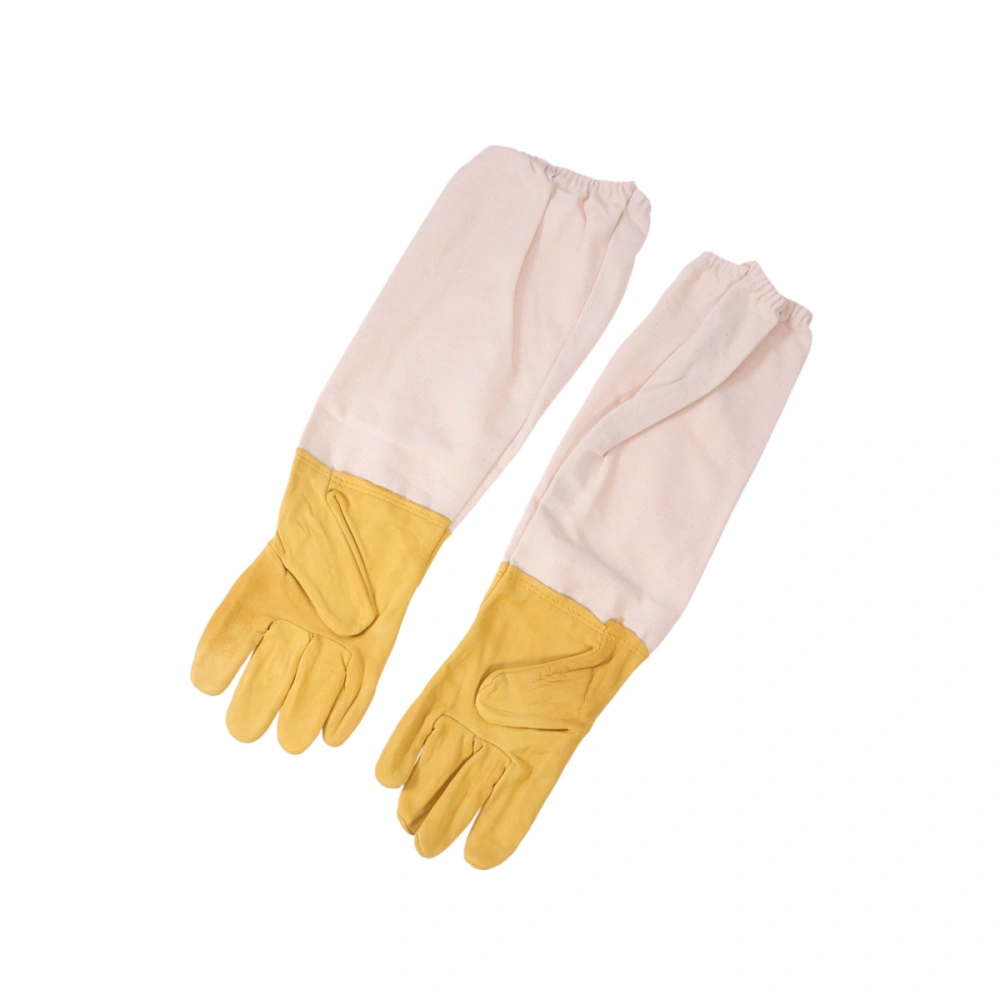 1 Pair Beekeeping Gloves Premium Leather Beekeeper's Glove Protective Gloves Anti-bee Gloves (Size XL)