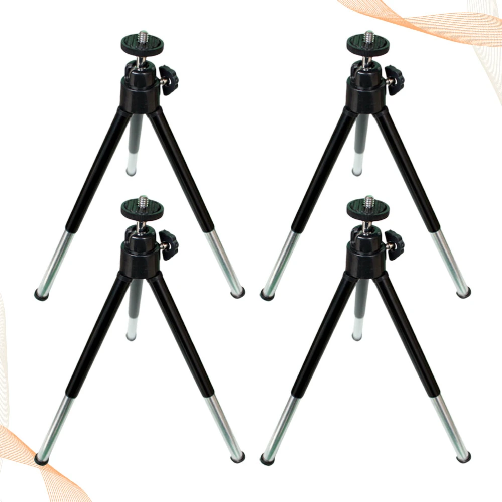 4PCS Mini Mobile Phone Tripod Telescopic Two-segment Tripod Small Desktop Photographying Tripod Digital SLR Camera Holder for Friends (Black)