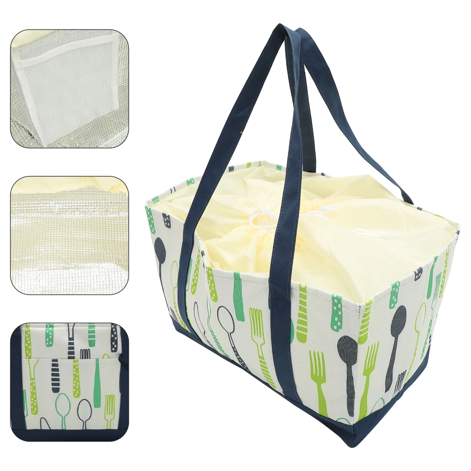 Insulated Picnic Bag Ultra-large Capacity Tote Bag for Picnics Beaches Traveling 30L