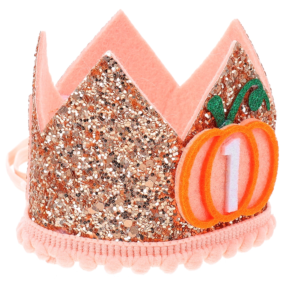 Pumpkin Birthday Crown for First Birthday Halloween Pumpkin First Birthday Hat for Baby