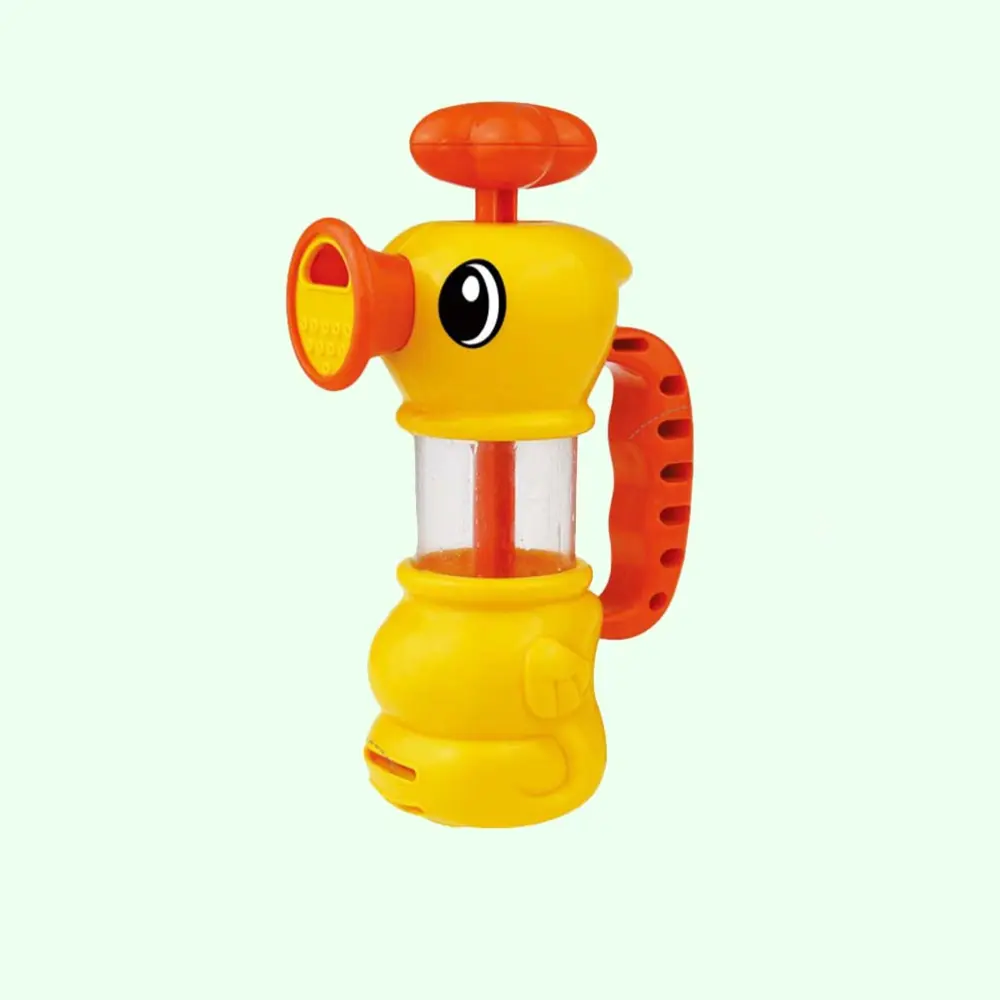 Baby Bath Toy Manual Operation Duck Water Sprinkler Bathtub Water Spray Toys (Yellow)