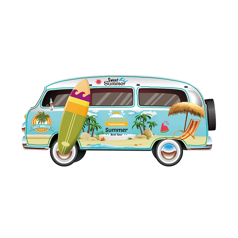 Hawaiian Themed Wooden Car Pendant Decorative Hanging Wood Sign Summer Beach Party Hanging Decor