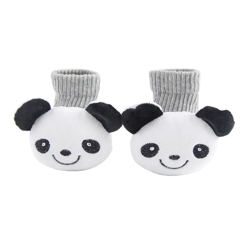 Unisex Baby Boys Girls Cotton Socks with Cartoon Plush Toy for Kids 1-3 Year Old (Panda)