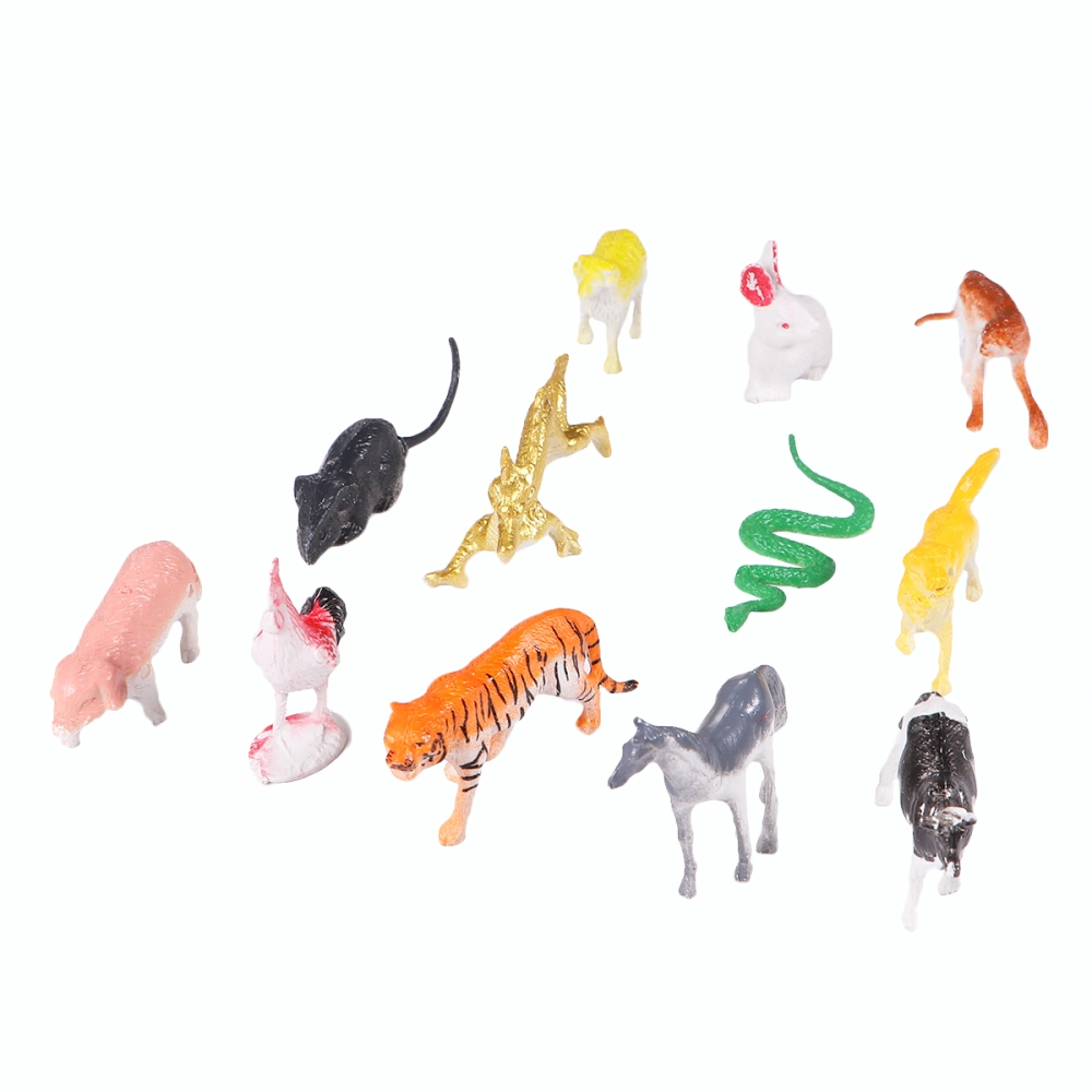 44Pcs in 3 Set Imitation Wild Animal Model Solid Plastic Animal Statue Figurine Desktop Garden Adornment Teaching Toys Animal Model Craft Decor for Home Office