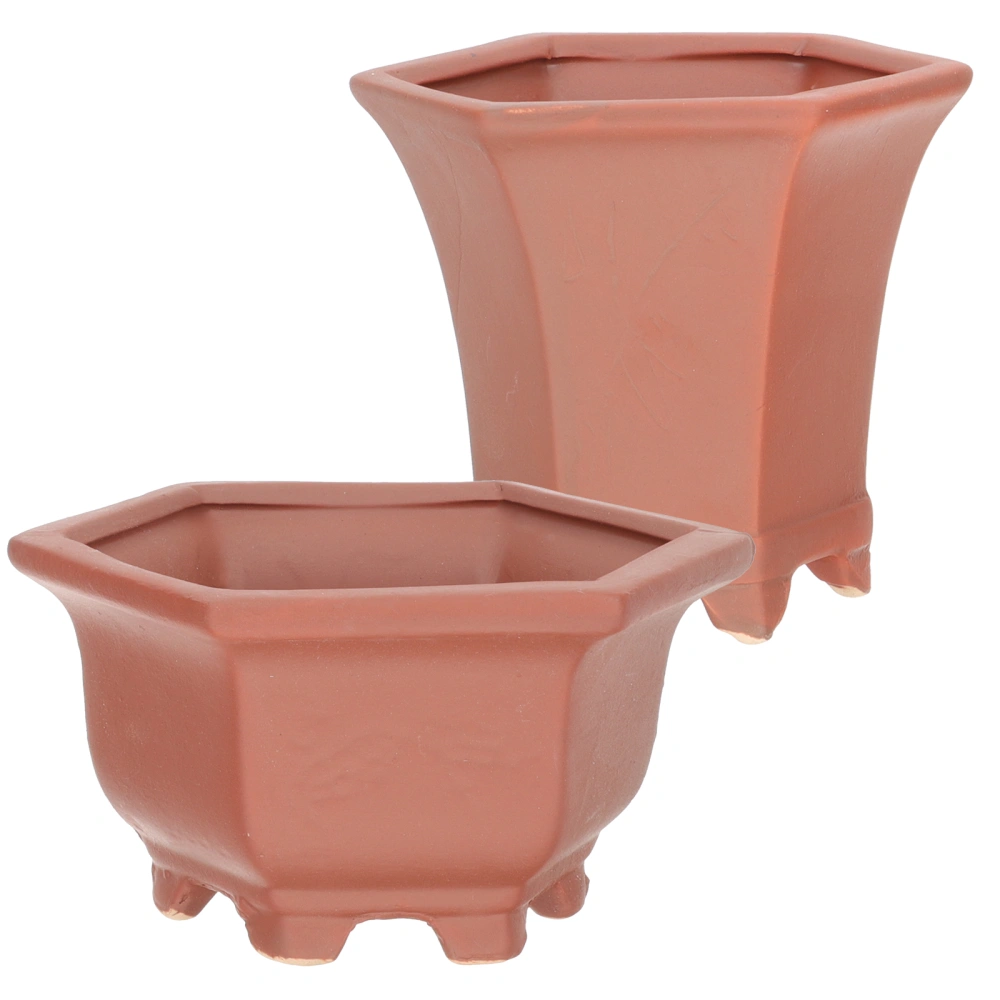 2pcs Terracotta Plant Pots with Drainage Holes Vintage Small Flower Pots