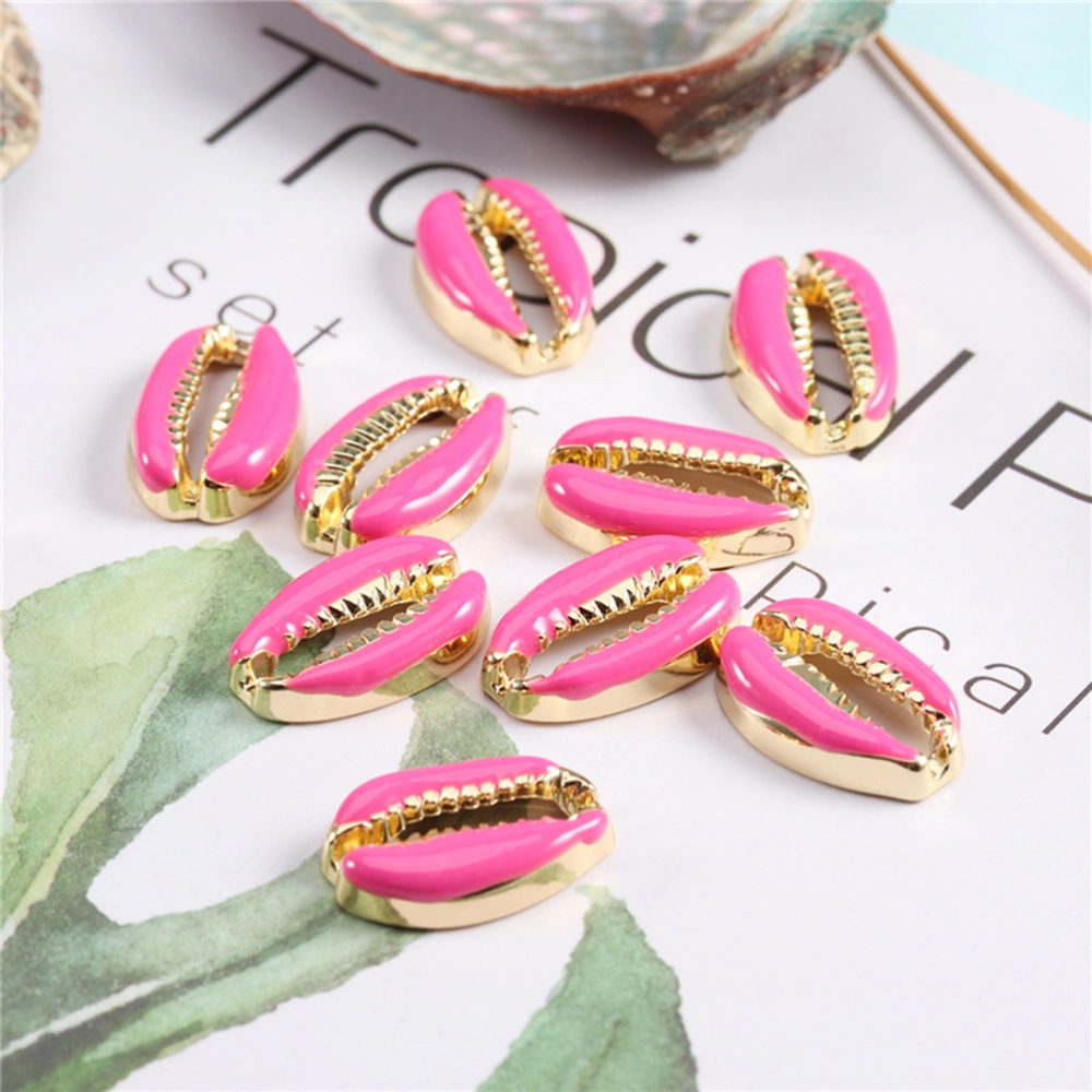 2 Bag Creative Crafts DIY Charms Delicate Alloy Shell Pendant Jewelry Making Accessory for Necklace Bracelet (Rosy 10pcs for One Bag)