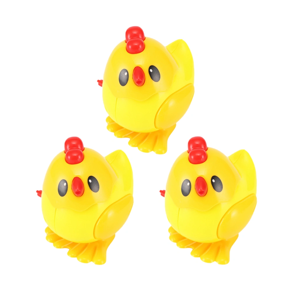 3PC Novel Wind-up Chick Toy Funny Little Yellow Chick Clockwork Toy Lovely Wind-up Jumping Chick Toy Cartoon Yellow Chick Clockwork Toy for Kids Playing