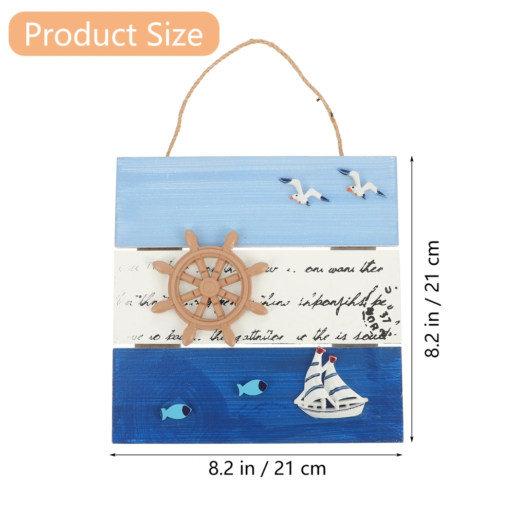 1pc Ocean Style Pendant Child Room Wall Pendant Wood Pendant Decoration