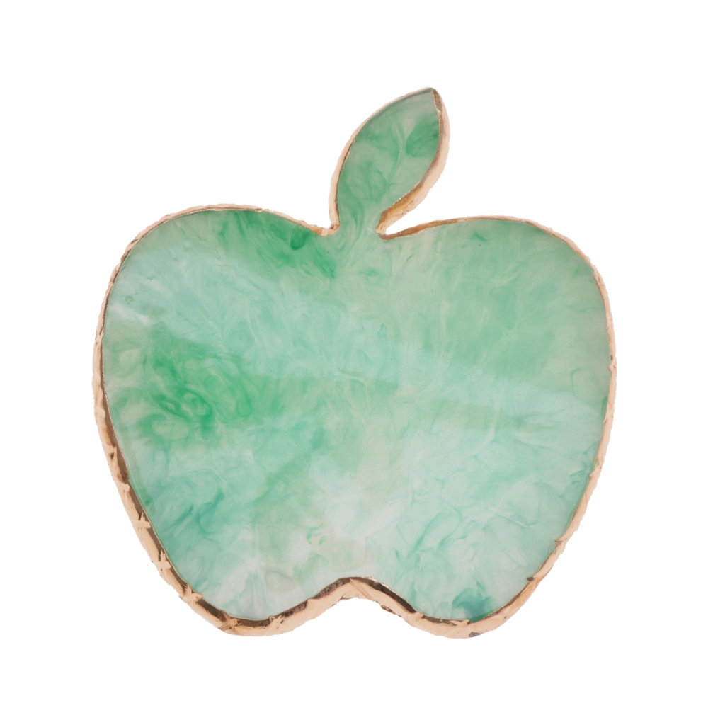 1Pc Resin Apple Shaped Manicure Agate Gold Brim Nails Color Plate Manicure Nail Art Tool Light Green