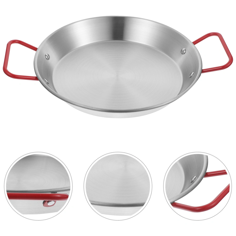 Stainless Steel Frying Pan Practical Fried Chicken Spaghetti Pan Kitchen Gadget for Home Restaurant (22cm)