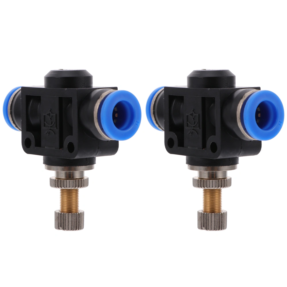 2pcs Pneumatic Connectors Pneumatic Tube Connectors Throttle Valves (assorted Color)