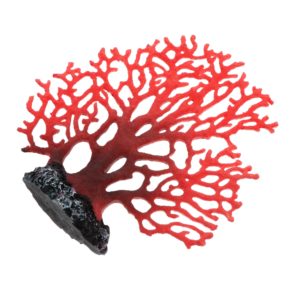 1pc Unique Red Coral Decor Durable Resin Coral Decor Pretty Aquarium Coral