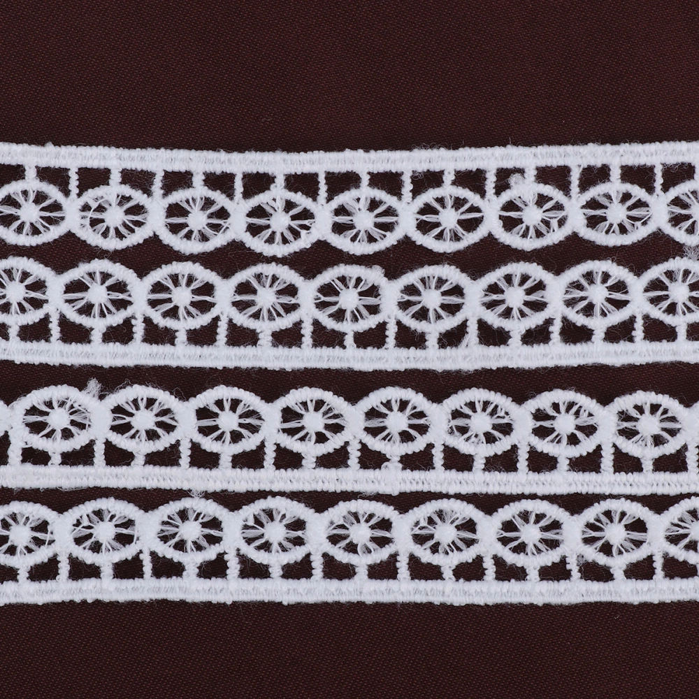 10 Yard 920x1cm White Lace Fabric Lining Clothing Flower Border Clothing Accessory Embroidered Applique for Wedding Dress Lingerie - H17-6-56 (White)