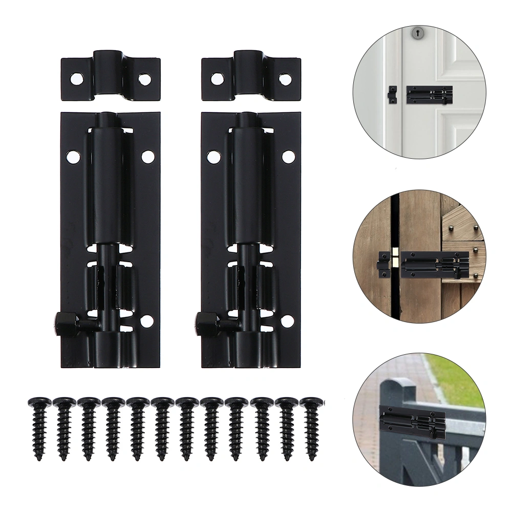 2 Sets Stainless Steel Sliding Latches Locks Gate Latches Barrel Bolts Sliding Locks