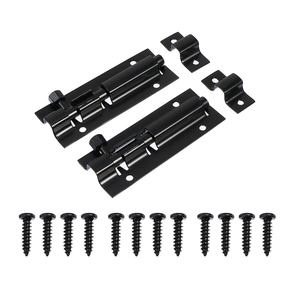 2 Sets Stainless Steel Sliding Latches Locks Gate Latches Barrel Bolts Sliding Locks