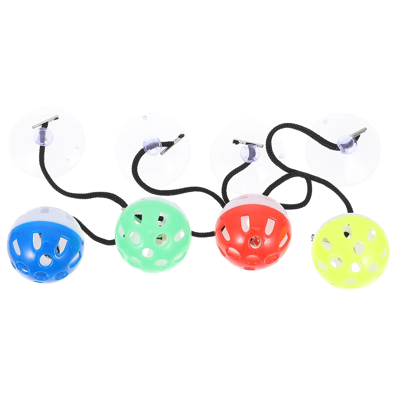 4Pcs Bearded Dragon Toys Lizard Bell Toys Reptile Bell Balls with Suction Cup and Rope