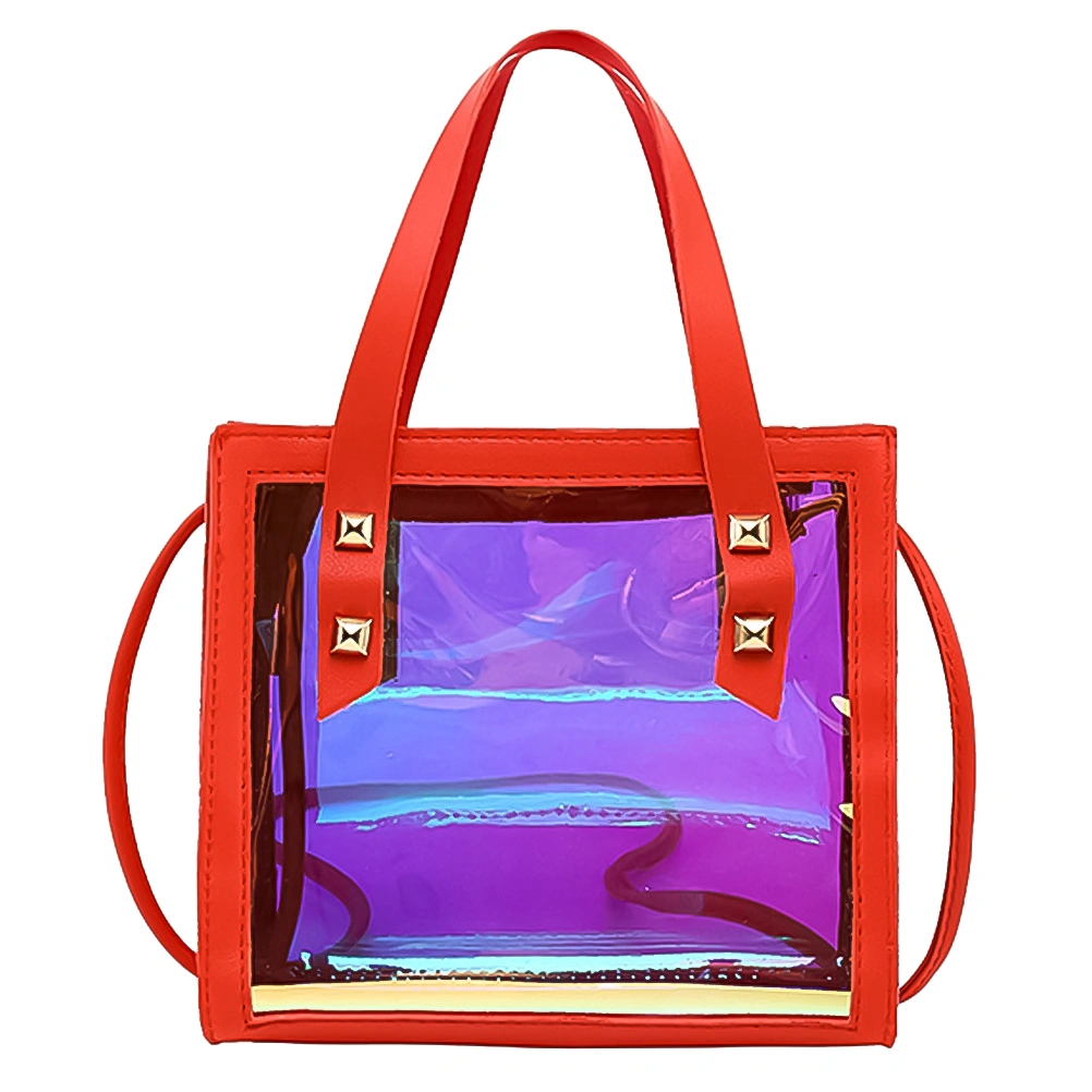 1Pc PU Sequined Single Shoulder Bag Fashion Jelly Handbag Simple Messenger Bag Crossbody Bag Mobile Phone Bag (Red)