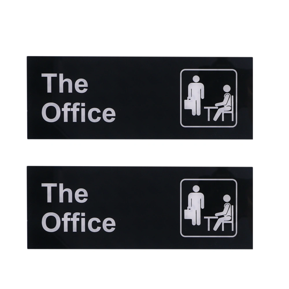 2pcs Acrylic English Word The Office Sticky Signs Informative Plastic Sign with Symbols for Office Factory