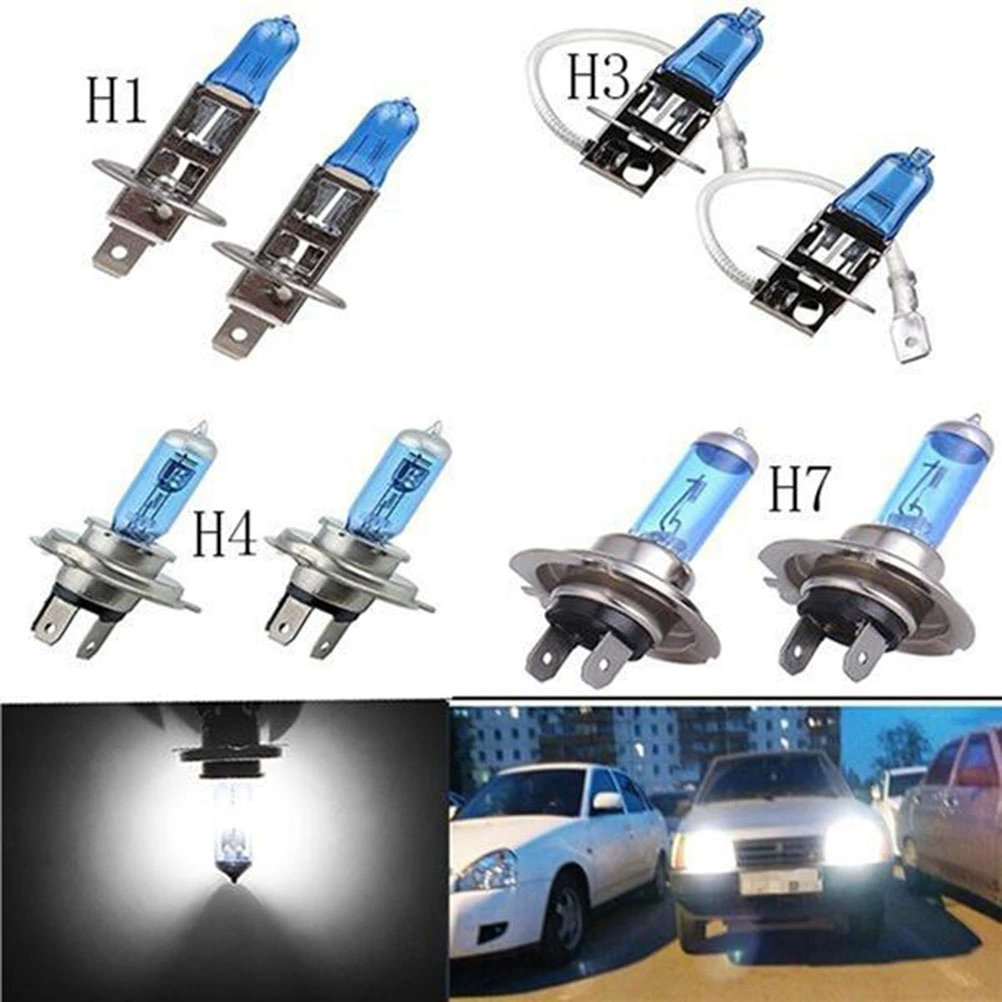 2pcs H1 100W 12V 6000K Car Xenon Gas Halogen Headlight White Light Lamp Bulbs