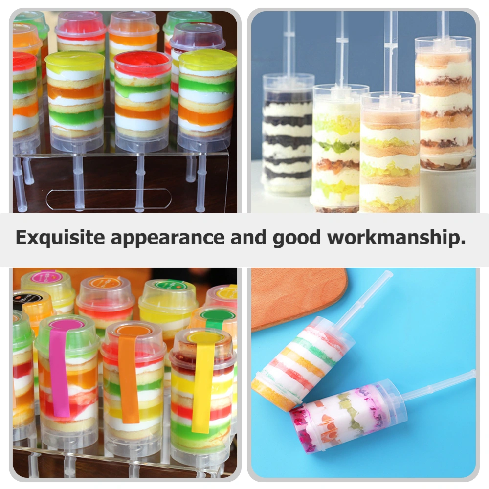 30Pcs Cake Push Up Molds Round Shape Cake Plush Molds Push Cake Tubes DIY Cake Containers