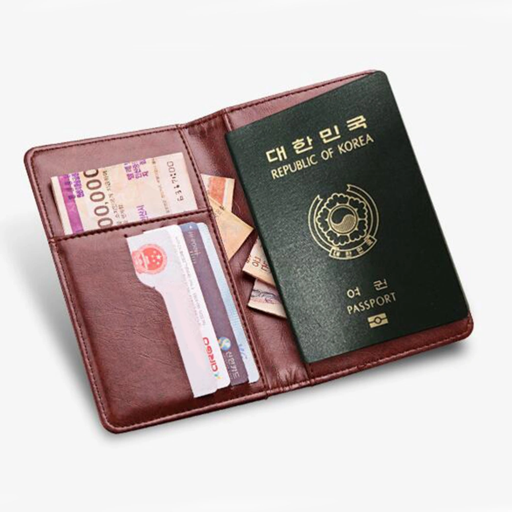 Multi-functional Casual Passport Holder PU Holder Pouch Passport Organizer Travel Wallet  