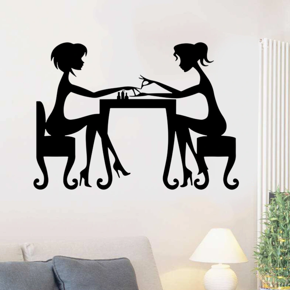 Nail Art Girls Wallpaper PVC Background Art Sticker for Bedroom Nail Shop