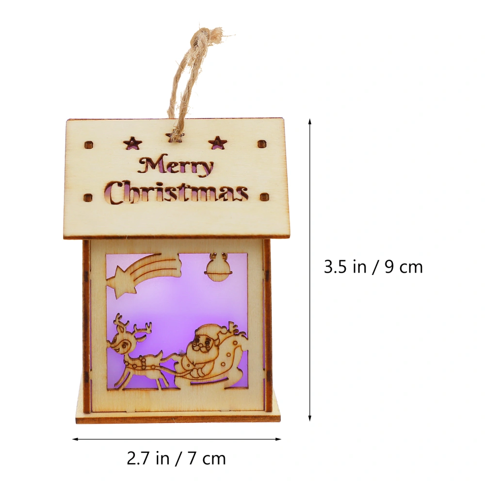 2pcs Christmas Theme Light Pendant Wooded Decoration Children's DIY Pendant Toys