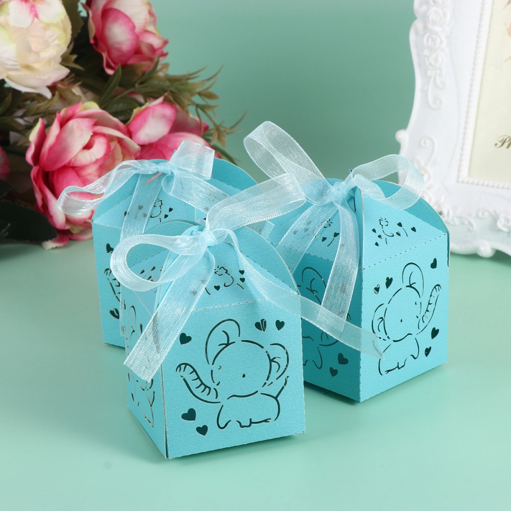 50pcs Hollow Candy Box Elephant Design Wedding Sugar Sweet Boxes Elegant Gift Box Wedding Party Supplies