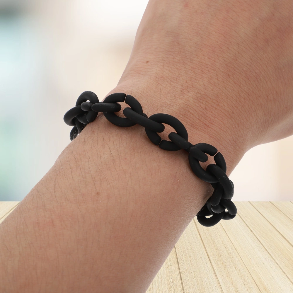 1 Set Solid Color Hard Rubber Woven Bracelets Decorative Resin Bracelets