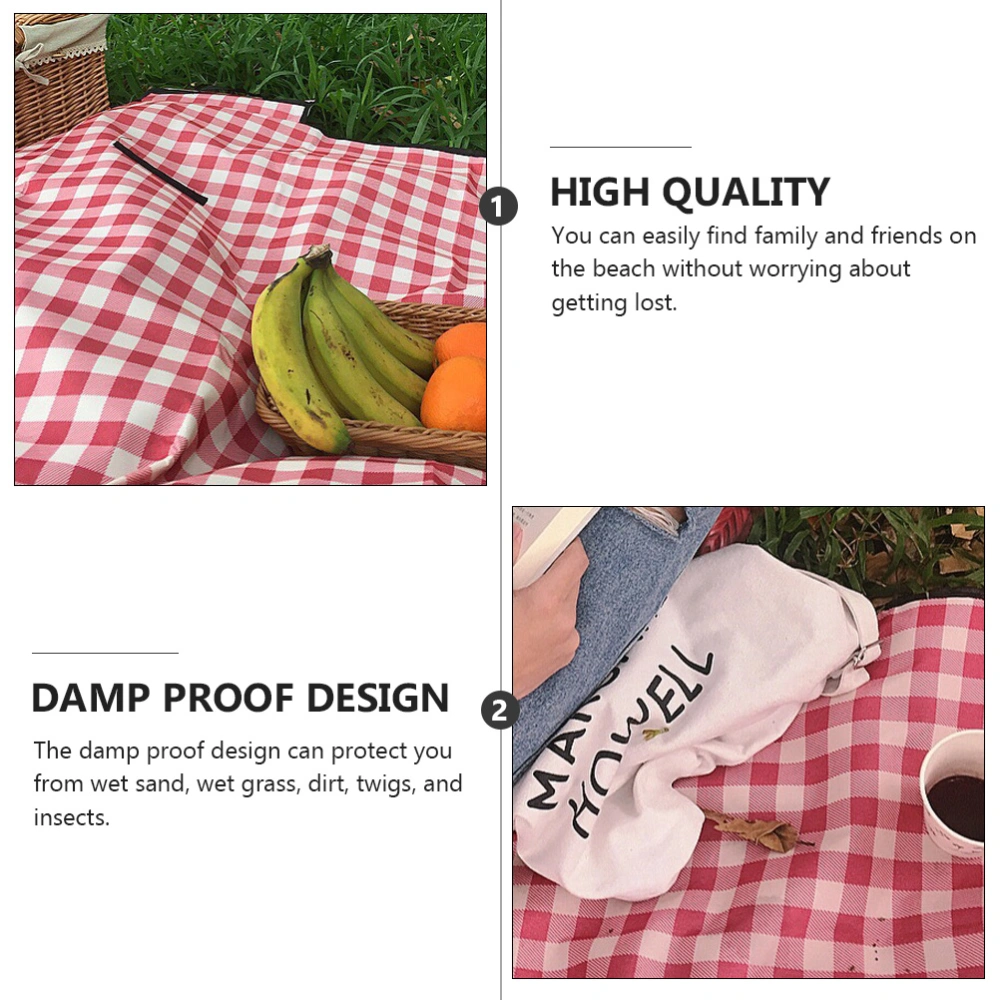 Plaid Picnic Blanket Picnic Mat Damp Proof Outdoor Cushion Beach Blanket