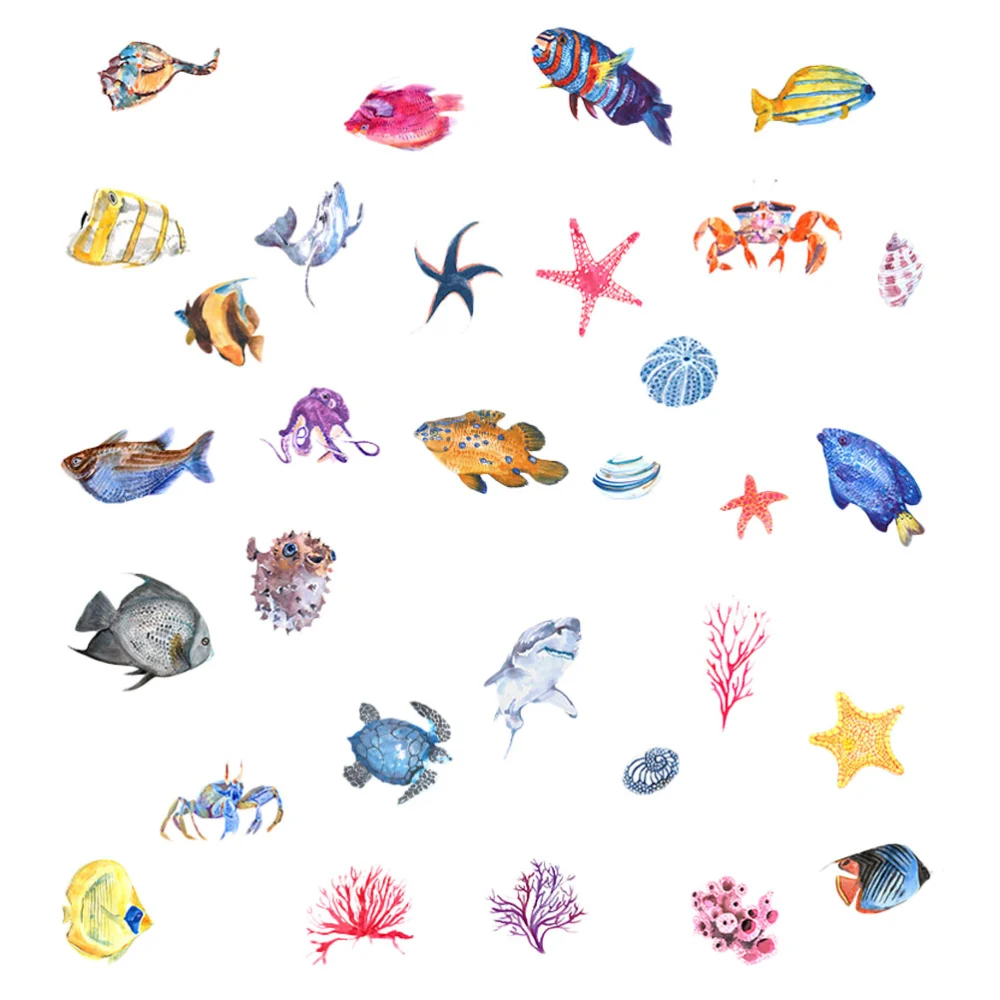 1Pc Underwater World Wall Sticker Self-adhesive Wall Decal Removable Stickers