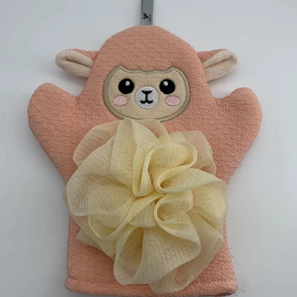 2Pcs Cartoon Shower Gloves Baby Bathing Gloves Children Dual-purpose Bath Towels