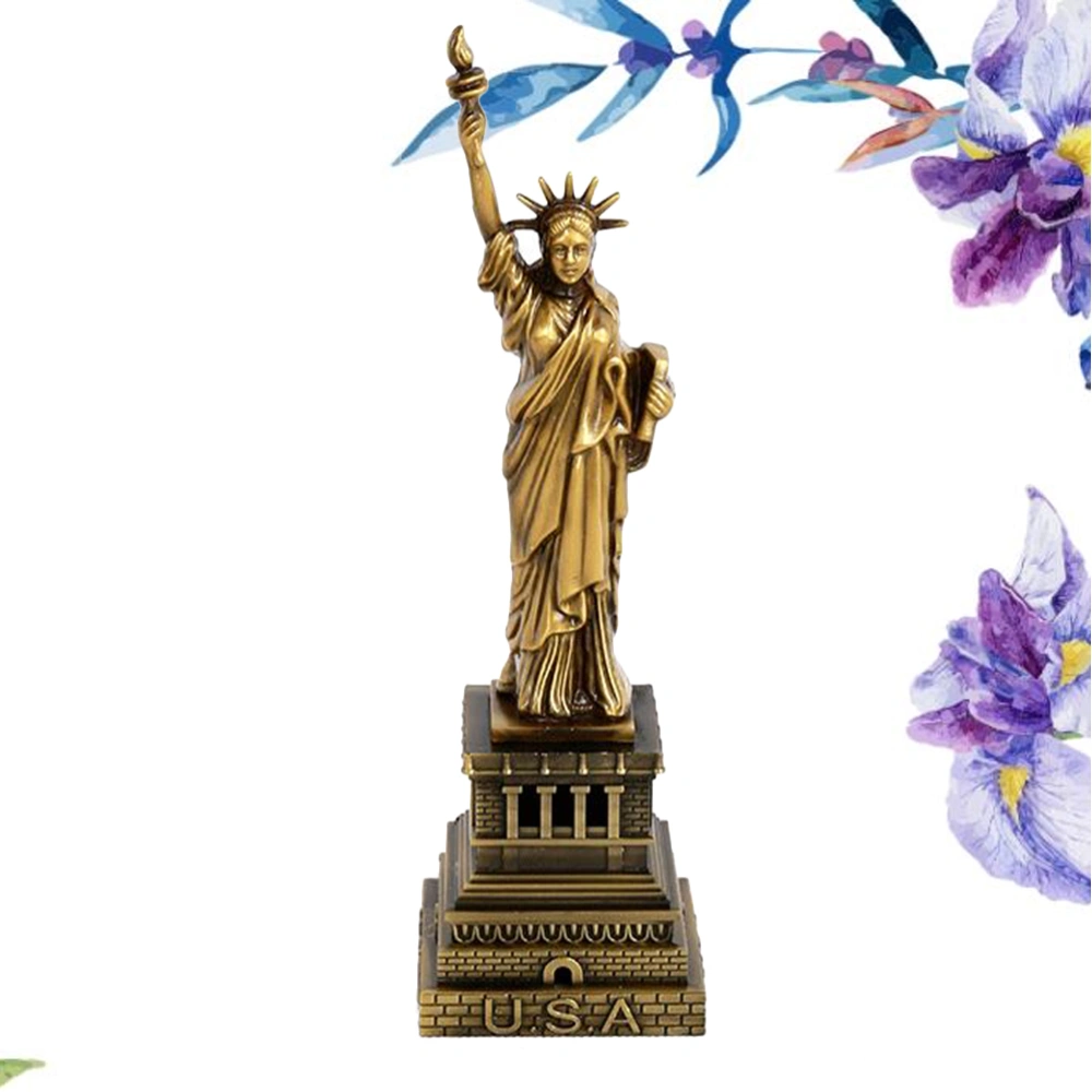 Retro American Statue of Liberty Decor Furnishing Metal Ornament Handicrafts Miniatures (Bronze, 15CM)