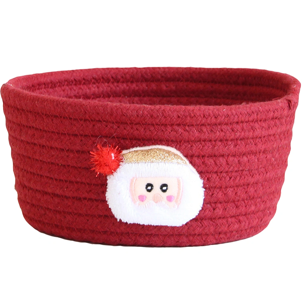 Holiday Character Baskets Christmas Storage Basket Cotton Storage Bin Container (Santa Claus Style)