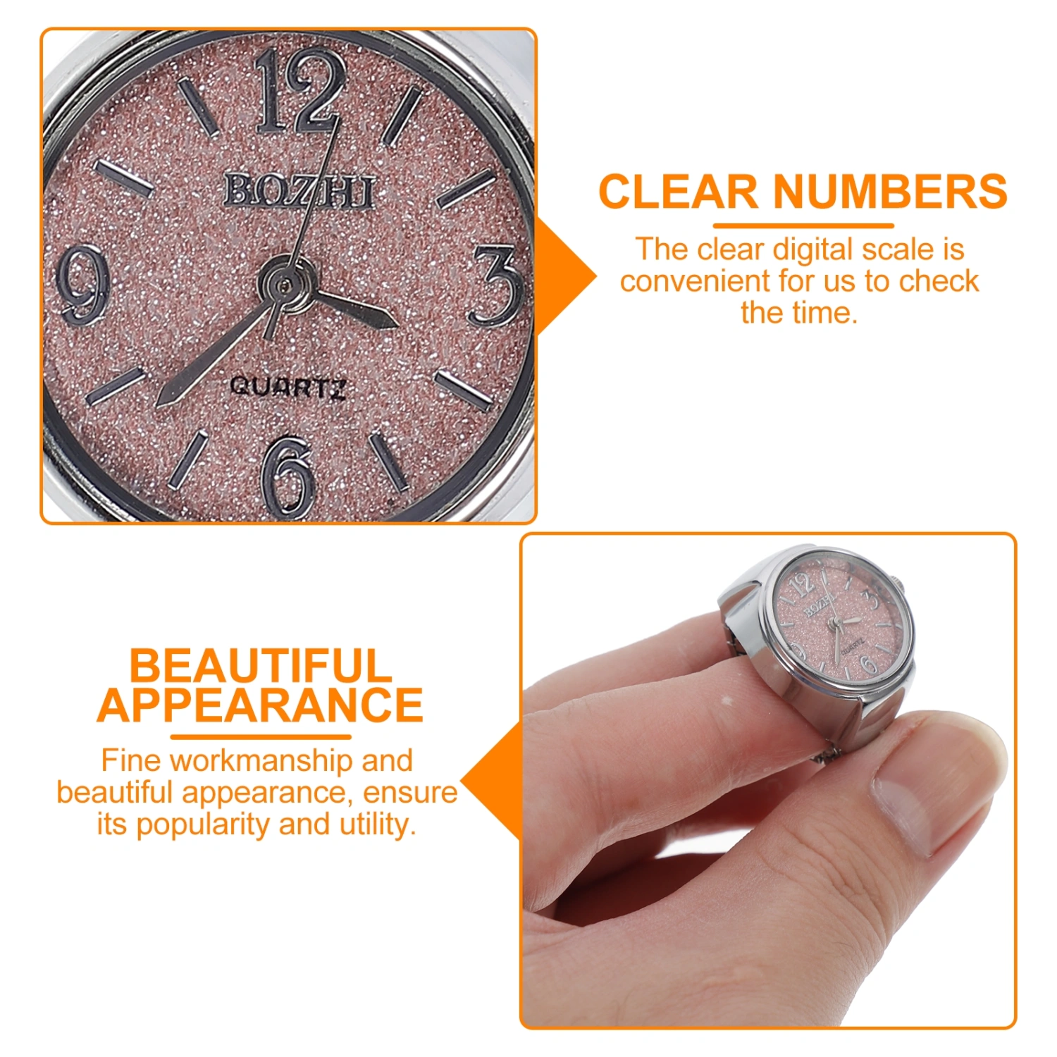 Quartz Finger Watch Casual Finger Watch Fashion Ring Watch Pretty Ring Watch