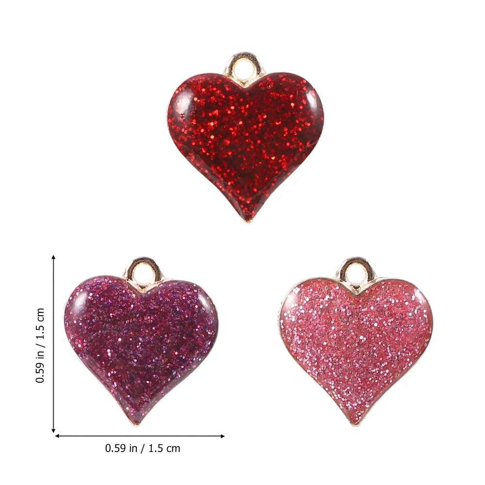 60pcs Heart Shaped Charm Pendants For Bracelet Necklace Earring Jewelry Making