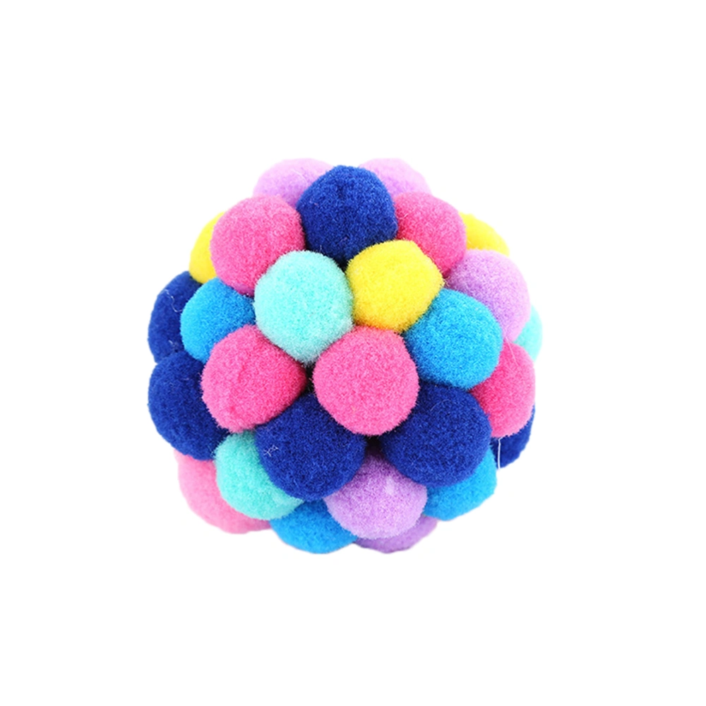 Bell Toys Bouncy Ball for Cats Colorful Plastic Bell Balls Pounce Chase Ball Toys Size L (Random Color)