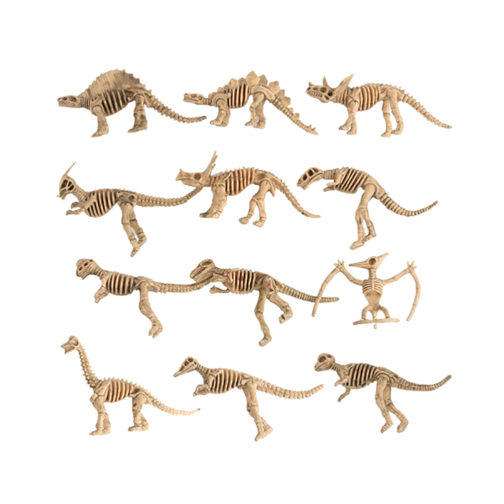 24PCS Children's Puzzle Science Teaching Jurassic Simulation Dinosaur Skeleton Decoration Mini Plastic Small Dinosaur Model Children's Toy Set