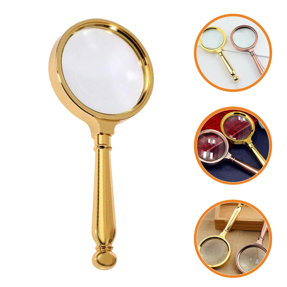 Handle Design Magnifier Retro Style Handheld Magnifying Glass for Jewelry Photo Prop