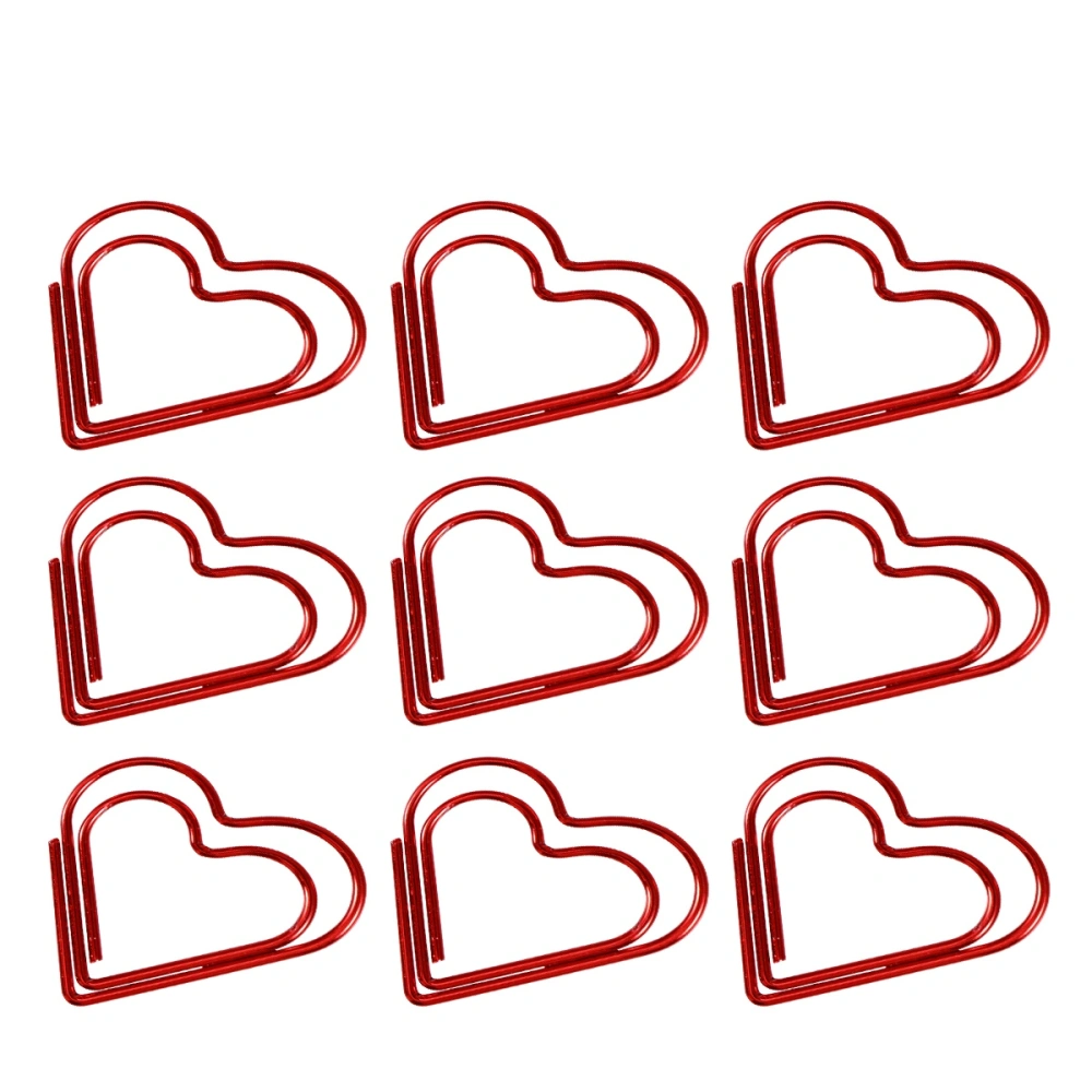 12pcs Metal Love Heart Shaped Paper Clips Note Photo Sign Clips Bookmark Clips for Home Office School