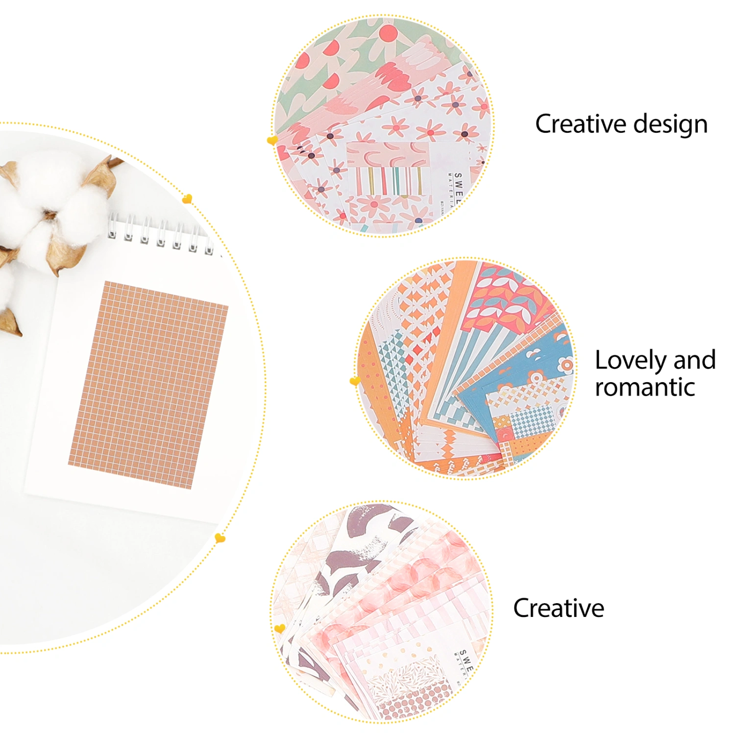 5PCS Scrapbook Paper Pack Delicate Scrapbook Paper Premium Scrapbook Paper
