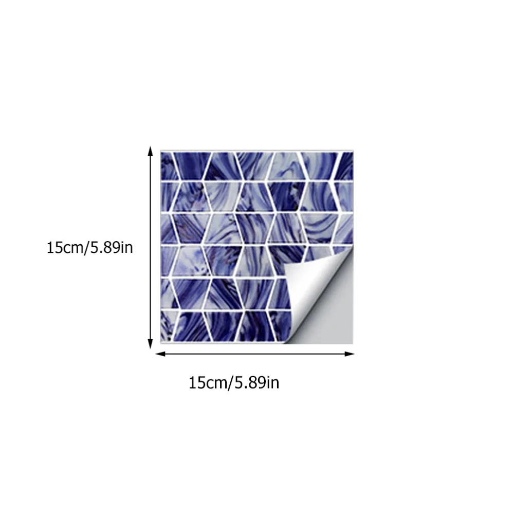 1 Set Stripe Tile Stickers Wallpapers Decoration Bathroom Stickers (Purple Blue)