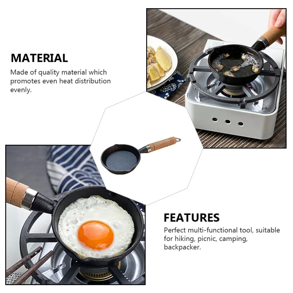 1pc Practical Frying Pan Iron Pancake Pan Mini Pan Home Cooking Utensil