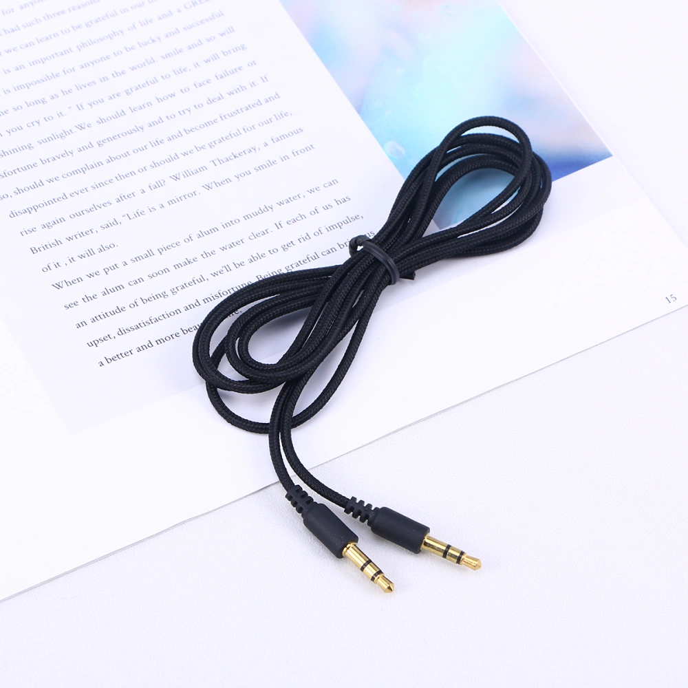 1.5 Meters 3.5mm Male To Male Stereo Audio Cable Headphone Extension Cable Adapter for Smatrphones Tablets (Black)