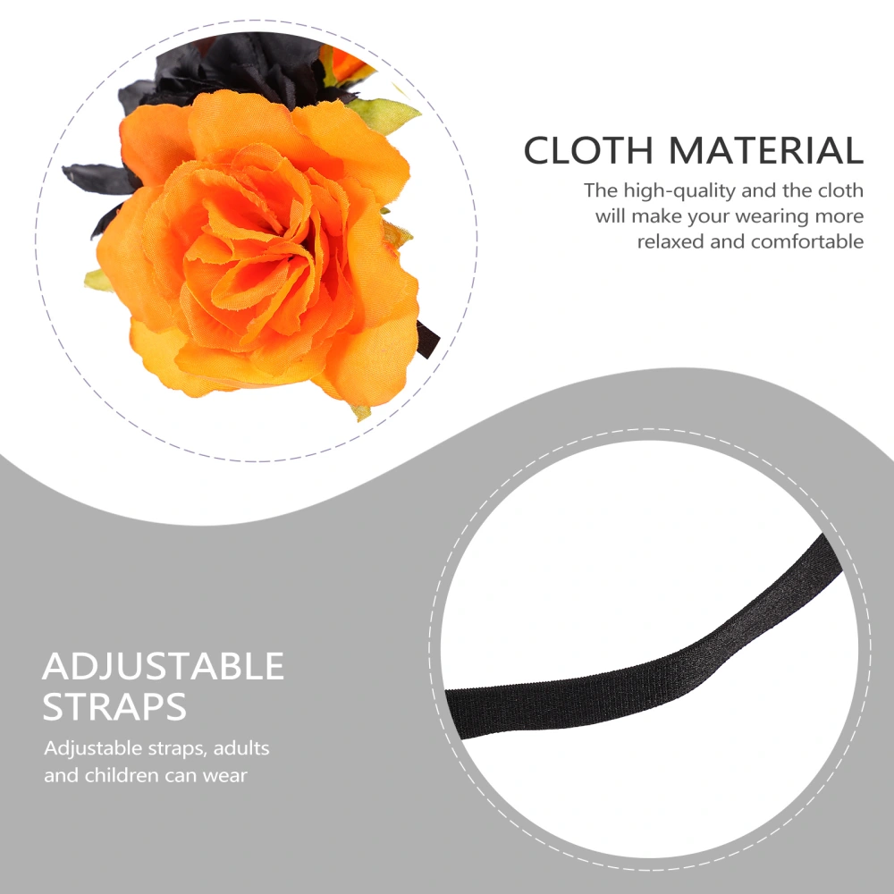 2pcs Simulation Flower Headbands Elastic Hair Hoops Hair Accessories for Halloween